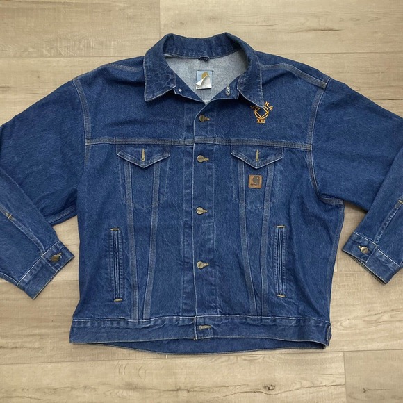 Carhartt Other - Vintage Carhartt Size XL Made In USA Blue Denim Trucker Jean Jacket J12 DST
